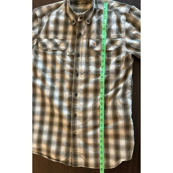 Carhartt Force Relaxed Fit Plaid Short Sleeve Shirt Size M - Picture 6 of 8